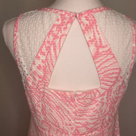 Lily Pulitzer cut out Kaylee Hubba Bubba sea cups lace trim shift dress size 10 - Picture 4 of 9